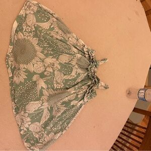 GAP Mint Green Floral Drawstring Circle Skirt